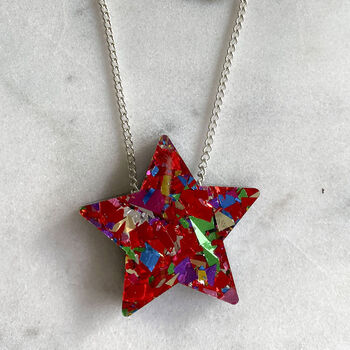 Colour Pop Confetti Star Necklace, 6 of 6
