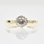 One Of A Kind Round Brilliant Cut Grey Diamond Engagement Ring, thumbnail 1 of 2