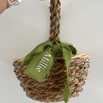 Flower Girl Basket With Personalised Ribbon, 3 of 7