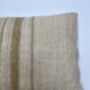 Oblong, Natural, Hemp, Neutral, Woven, Grain Sack, Striped Cushion With Cotton Reverse Ochre Thick Stripe, thumbnail 3 of 4