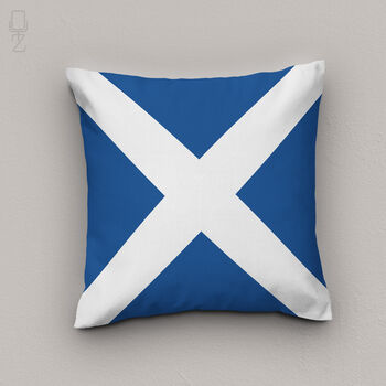 Scottish Saltire Square Cushion Cover In Blue And White, 7 of 12