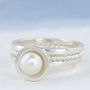 Pearl Stacking Ring Set. Sterling Silver, thumbnail 11 of 12