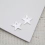 Sterling Silver Textured Star Charm Hoops, thumbnail 7 of 9