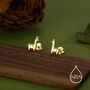 Sterling Silver Tiny Llama Stud Earrings, thumbnail 7 of 12