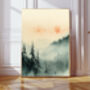 Japanese Style Set Of Two Landscape Mountain Art Prints, thumbnail 4 of 4