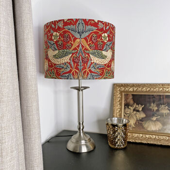 Red Strawberry Thief Morris Lampshade Three Sizes, 2 of 2