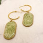 Green Botanical Drop Statement Earrings For Her, thumbnail 4 of 11