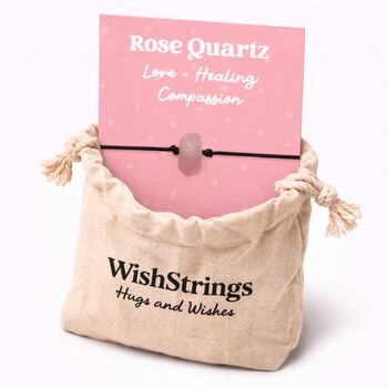 Rose Quartz Wish Bracelet Love Healing Gift, 2 of 3
