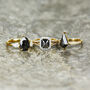 18ct Gold Kite Salt And Pepper Diamond Engagement Ring, thumbnail 4 of 5