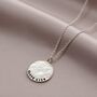 Personalised Curved Message Hammered Disc Necklace, thumbnail 1 of 7