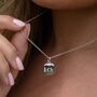 Star Locket Necklace With Blue Stone, Silver Or Gold, thumbnail 2 of 11