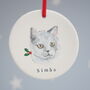 Cat Portrait Christmas Decoration, thumbnail 4 of 5