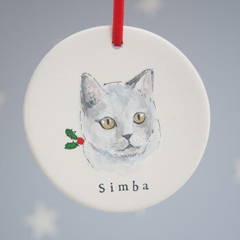 Cat Portrait Christmas Decoration, 4 of 5