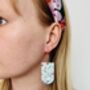 Classic Glitter Spring Drop Statement Resin Earrings / Perfect Wedding Earrings / Spring Statement Jewellery, thumbnail 10 of 10