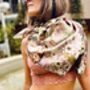 Out Of Time Extinct Animals And Endangered Leaves And Flowers 100% Silk Satin Scarf, thumbnail 1 of 12