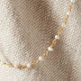 White Pearl Beaded Chain Skinny Short Necklace, thumbnail 5 of 8