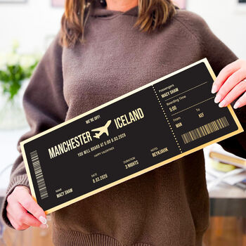 Personalised Oversized Gold Travel Boarding Pass, 5 of 5