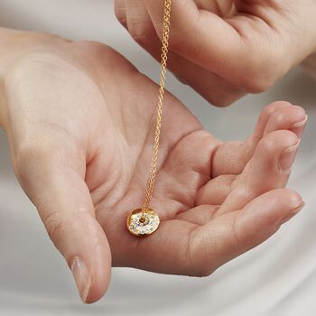 Moon Phase Necklace In Gold Vermeil With Diamonds, 11 of 12