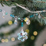 Snowflake Charm Mini Garland – Blue And Green Crystal Decoration, thumbnail 4 of 6