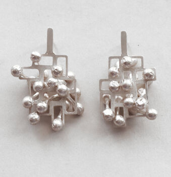 Mindfulness Calming Silver Stud Earrings, 5 of 7