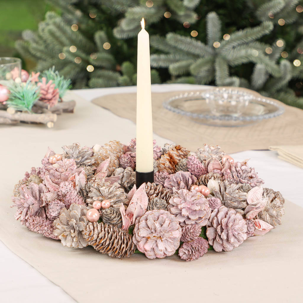 Sweet Lilac Candle Holder Wreath Centerpiece By Dibor