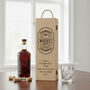 Personalised Whiskey Label Wooden Bottle Gift Box, thumbnail 1 of 2
