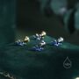 Sterling Silver Sapphire Blue Cz Lotus Flower Screw Back Earrings, thumbnail 5 of 12
