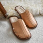 Men's Leather Mule Slippers Beige, thumbnail 2 of 4
