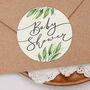 Baby Shower Green Botanical Circle Sticker Sheet, thumbnail 1 of 2