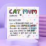 'Cat Mum Definition' Card, thumbnail 1 of 2