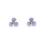 Three Petal Flower Earring In Light Pink/Ivory/Lavender, thumbnail 3 of 4