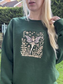 Gold Garden Fairy Embroidered Sweatshirt, 2 of 6