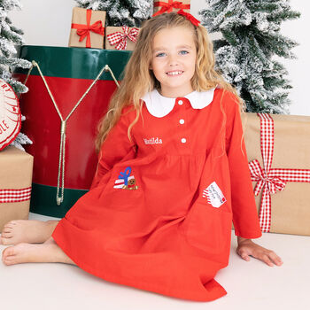Girl's Personalised Christmas Gingerbread Nightdress, 6 of 6