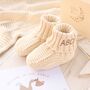Luxury Cotton Personalised Baby Booties With Name, thumbnail 1 of 12