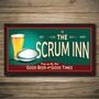 Personalised Bar Runner And Coasters Scrum Inn, thumbnail 2 of 8