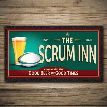 Personalised Bar Runner And Coasters Scrum Inn, 2 of 8