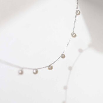 Sterling Silver String Of Pearls Necklace, 6 of 9