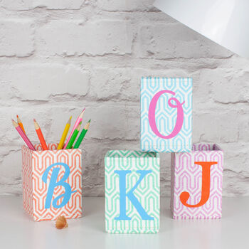 Recycled Pastel Personalised Letter Pen Pots, 3 of 5