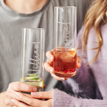 Personalised Couples Engraved Glass Set, 3 of 4