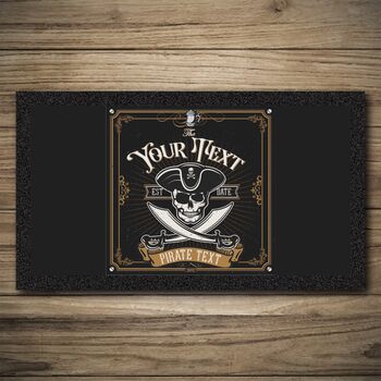 Personalised Bar Runner And Coasters Pirate Tavern, 3 of 8