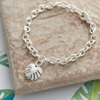 Monstera Palm Leaf Solid Silver Charm, 4 of 7