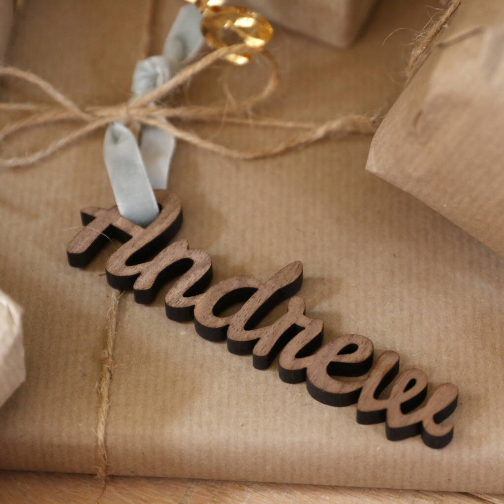 Personalised Set Of Three Acrylic Name Gift Tags By Lisa Angel