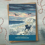 Cockapoo Coastal Dog Walking Christmas Card, thumbnail 1 of 8