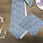 Liberty Cravat And Pocket Square Set For Men And Boys Km Blue, thumbnail 5 of 6