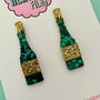 Champagne Bottle Glitter Resin Earrings, thumbnail 2 of 3