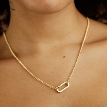 Paperclip Curb Chain Charm Necklace, 2 of 9