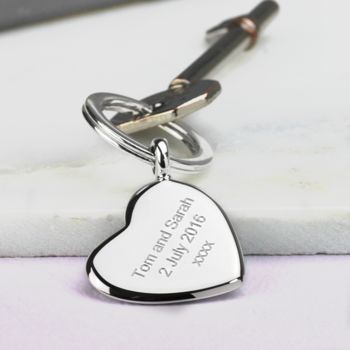 Silver Key Ring Heart Design, 4 of 7