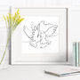 Personalised Wedding Two Doves Line Drawing, thumbnail 7 of 10