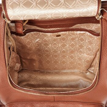 Amber Midi Tan Leather Backpack, 6 of 10