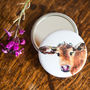 Inky Cow Pocket Compact Mirror, thumbnail 1 of 4